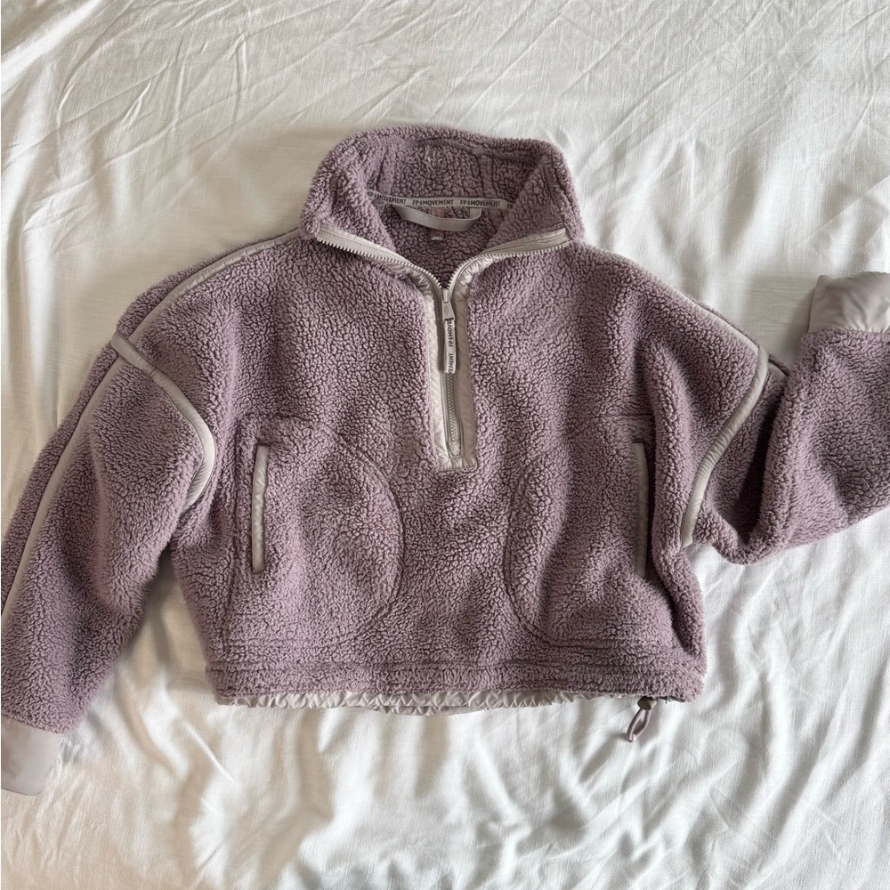 FP Movement by Free People Purple Cowl Neck Sweater/Mountain High 1/2 Zip Fleece